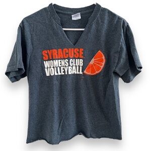Custom Vintage 🏐 Syracuse University Short Sleeve Tee Charcoal Grey Size Small